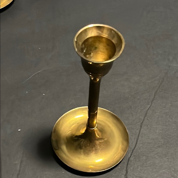 Elegant Brass Candle Holder Set (7) - Picture 5 of 12